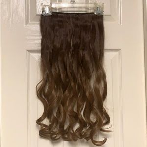 5 Clip In Lace Brown Ombre Extensions Curly